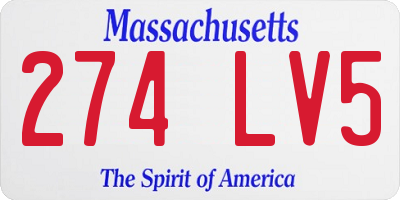 MA license plate 274LV5