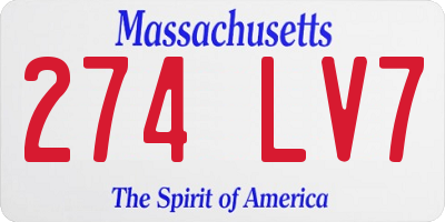 MA license plate 274LV7
