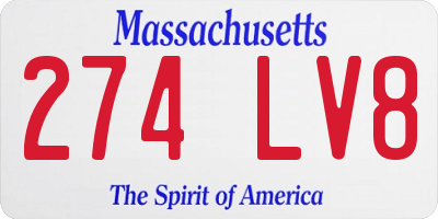MA license plate 274LV8