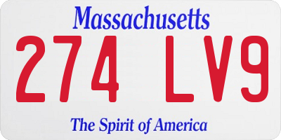 MA license plate 274LV9
