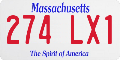 MA license plate 274LX1