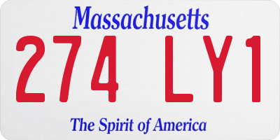 MA license plate 274LY1