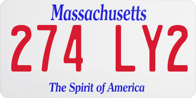MA license plate 274LY2