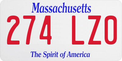 MA license plate 274LZ0