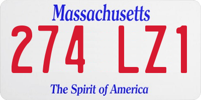 MA license plate 274LZ1