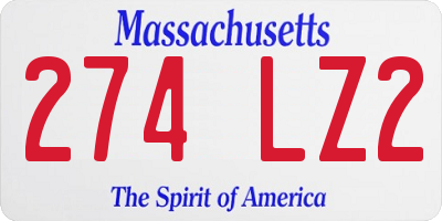MA license plate 274LZ2
