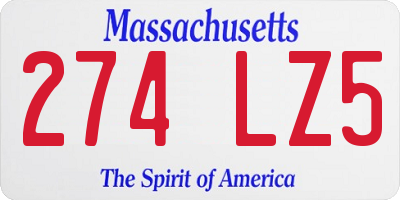 MA license plate 274LZ5