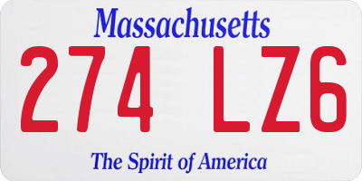 MA license plate 274LZ6