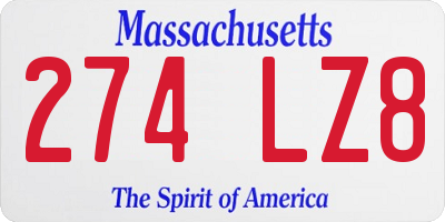 MA license plate 274LZ8
