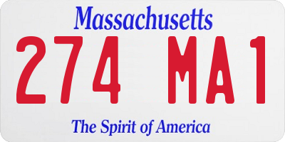 MA license plate 274MA1