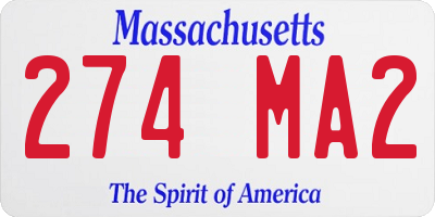 MA license plate 274MA2