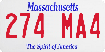 MA license plate 274MA4