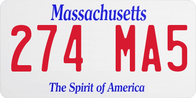 MA license plate 274MA5