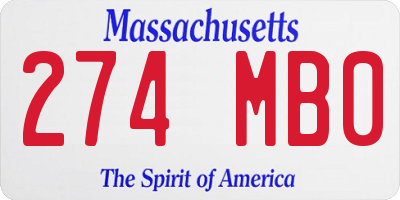 MA license plate 274MB0