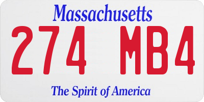 MA license plate 274MB4