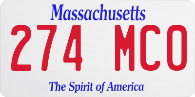 MA license plate 274MC0