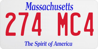MA license plate 274MC4