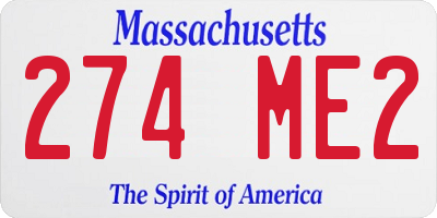 MA license plate 274ME2