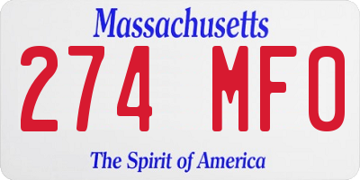 MA license plate 274MF0