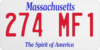 MA license plate 274MF1