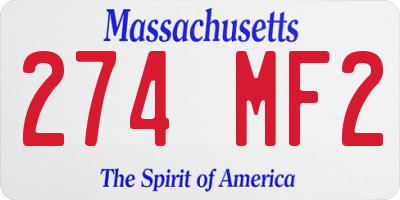 MA license plate 274MF2