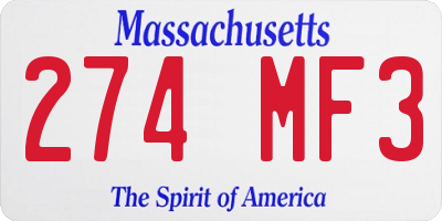 MA license plate 274MF3