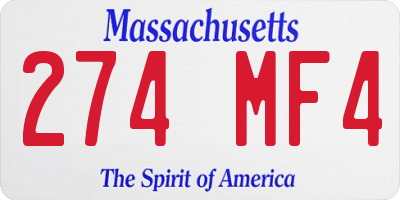 MA license plate 274MF4