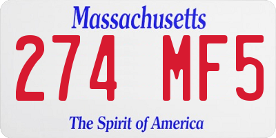 MA license plate 274MF5