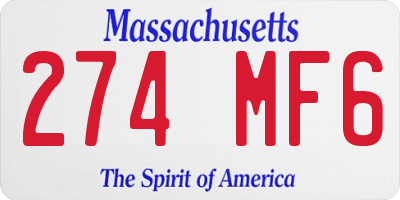 MA license plate 274MF6