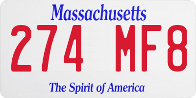 MA license plate 274MF8