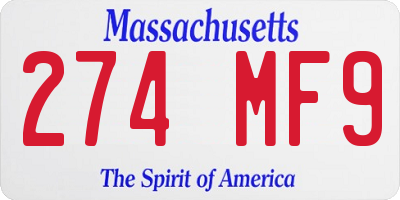 MA license plate 274MF9