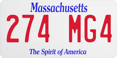 MA license plate 274MG4