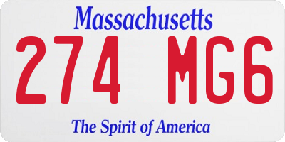 MA license plate 274MG6