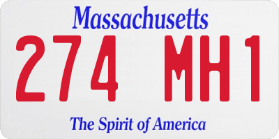 MA license plate 274MH1