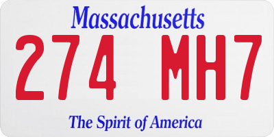 MA license plate 274MH7