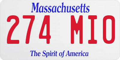 MA license plate 274MI0