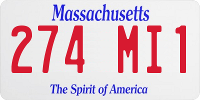 MA license plate 274MI1