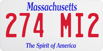 MA license plate 274MI2