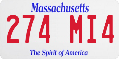 MA license plate 274MI4