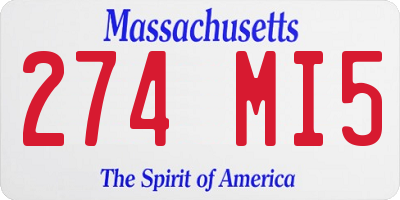 MA license plate 274MI5