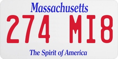 MA license plate 274MI8