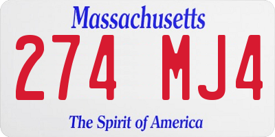 MA license plate 274MJ4