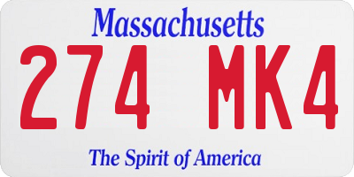 MA license plate 274MK4