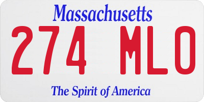 MA license plate 274ML0