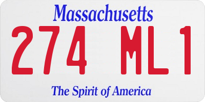 MA license plate 274ML1
