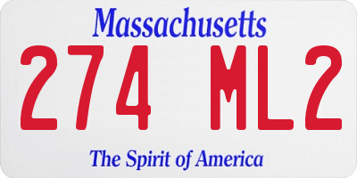 MA license plate 274ML2