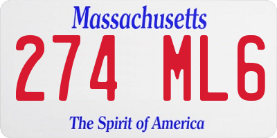 MA license plate 274ML6
