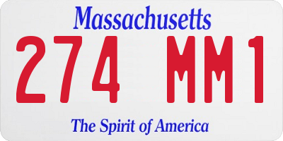 MA license plate 274MM1