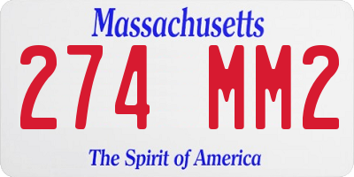 MA license plate 274MM2