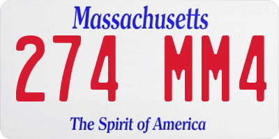 MA license plate 274MM4